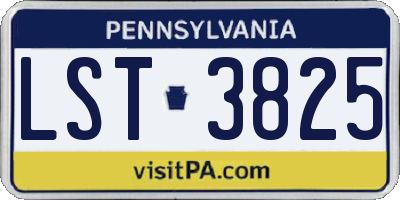 PA license plate LST3825