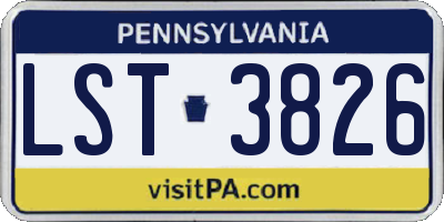 PA license plate LST3826