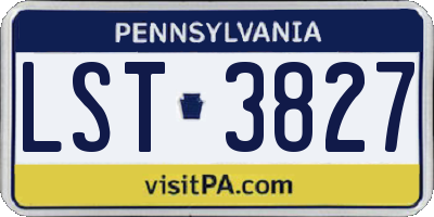 PA license plate LST3827