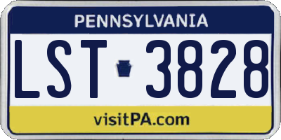 PA license plate LST3828
