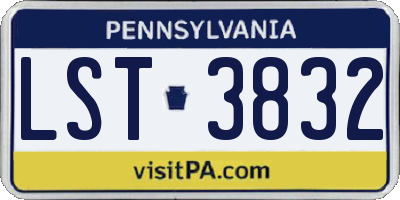 PA license plate LST3832