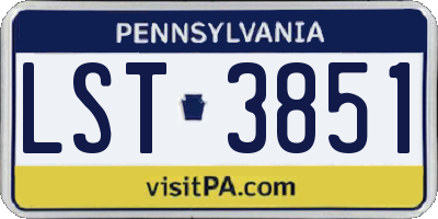 PA license plate LST3851