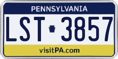 PA license plate LST3857