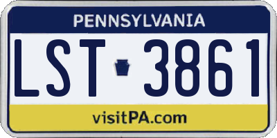 PA license plate LST3861