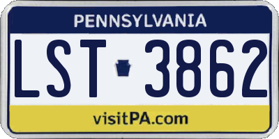 PA license plate LST3862