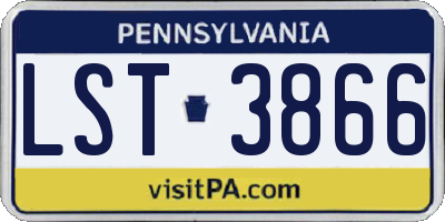 PA license plate LST3866