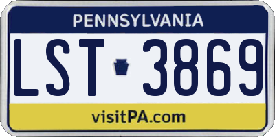 PA license plate LST3869