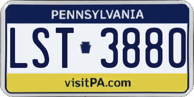 PA license plate LST3880