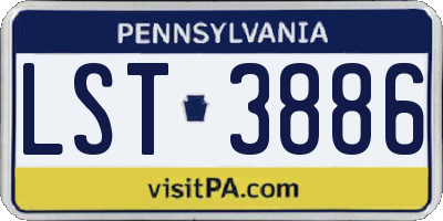 PA license plate LST3886
