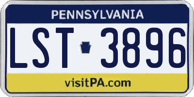 PA license plate LST3896