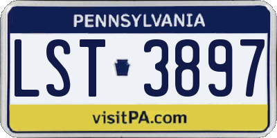 PA license plate LST3897