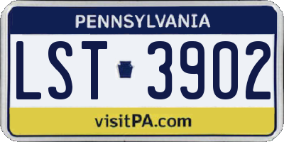 PA license plate LST3902