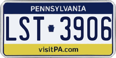 PA license plate LST3906