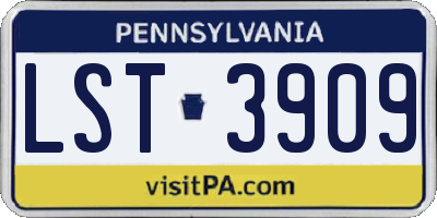 PA license plate LST3909