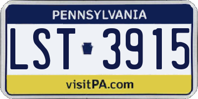 PA license plate LST3915