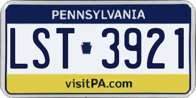 PA license plate LST3921