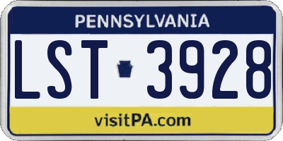 PA license plate LST3928