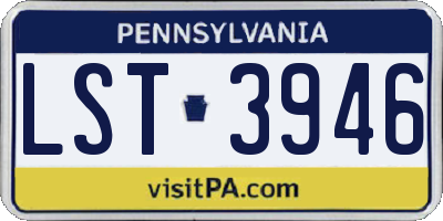 PA license plate LST3946