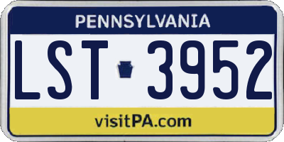 PA license plate LST3952