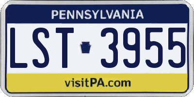PA license plate LST3955