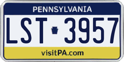 PA license plate LST3957