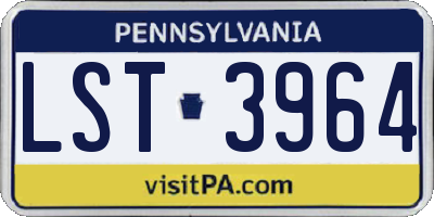 PA license plate LST3964