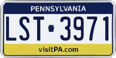 PA license plate LST3971
