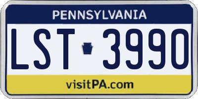 PA license plate LST3990
