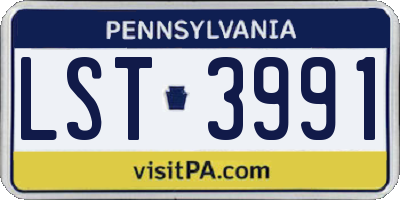PA license plate LST3991