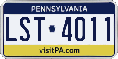 PA license plate LST4011