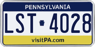 PA license plate LST4028