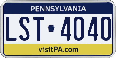 PA license plate LST4040