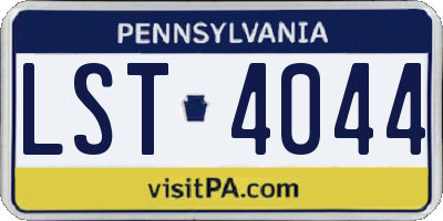 PA license plate LST4044