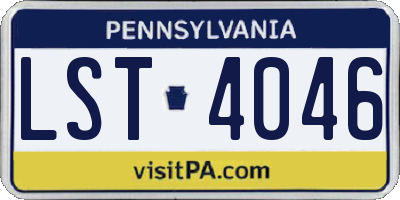 PA license plate LST4046