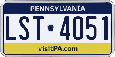 PA license plate LST4051