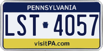 PA license plate LST4057