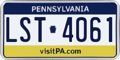 PA license plate LST4061