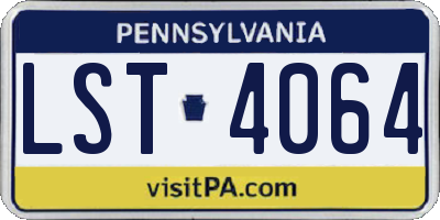 PA license plate LST4064