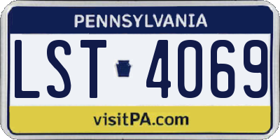 PA license plate LST4069