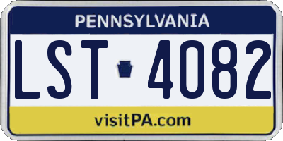 PA license plate LST4082