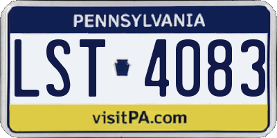 PA license plate LST4083
