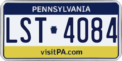 PA license plate LST4084