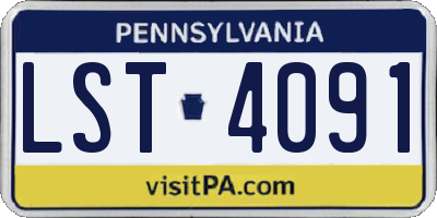 PA license plate LST4091