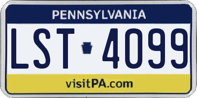 PA license plate LST4099