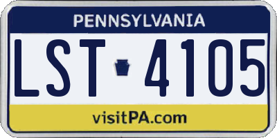 PA license plate LST4105