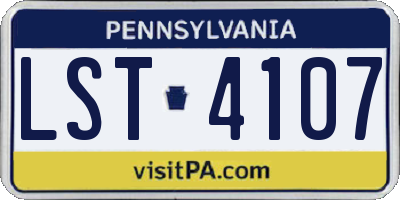 PA license plate LST4107