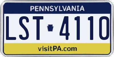PA license plate LST4110