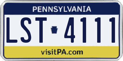 PA license plate LST4111