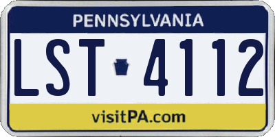 PA license plate LST4112