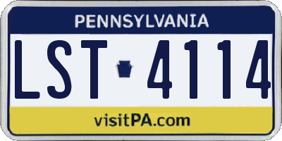 PA license plate LST4114